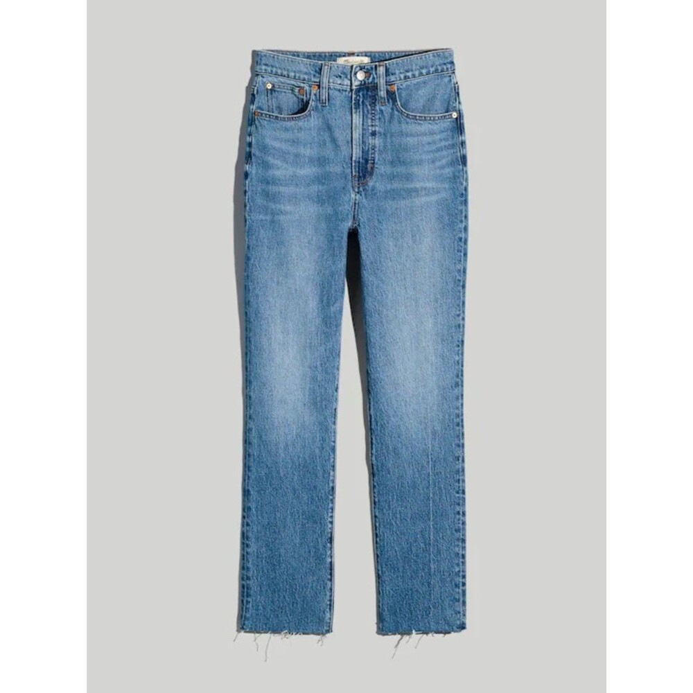 Madewell The Perfect Vintage Jeans Size 25 High Rise Cropped Raw Hem Light Wash
